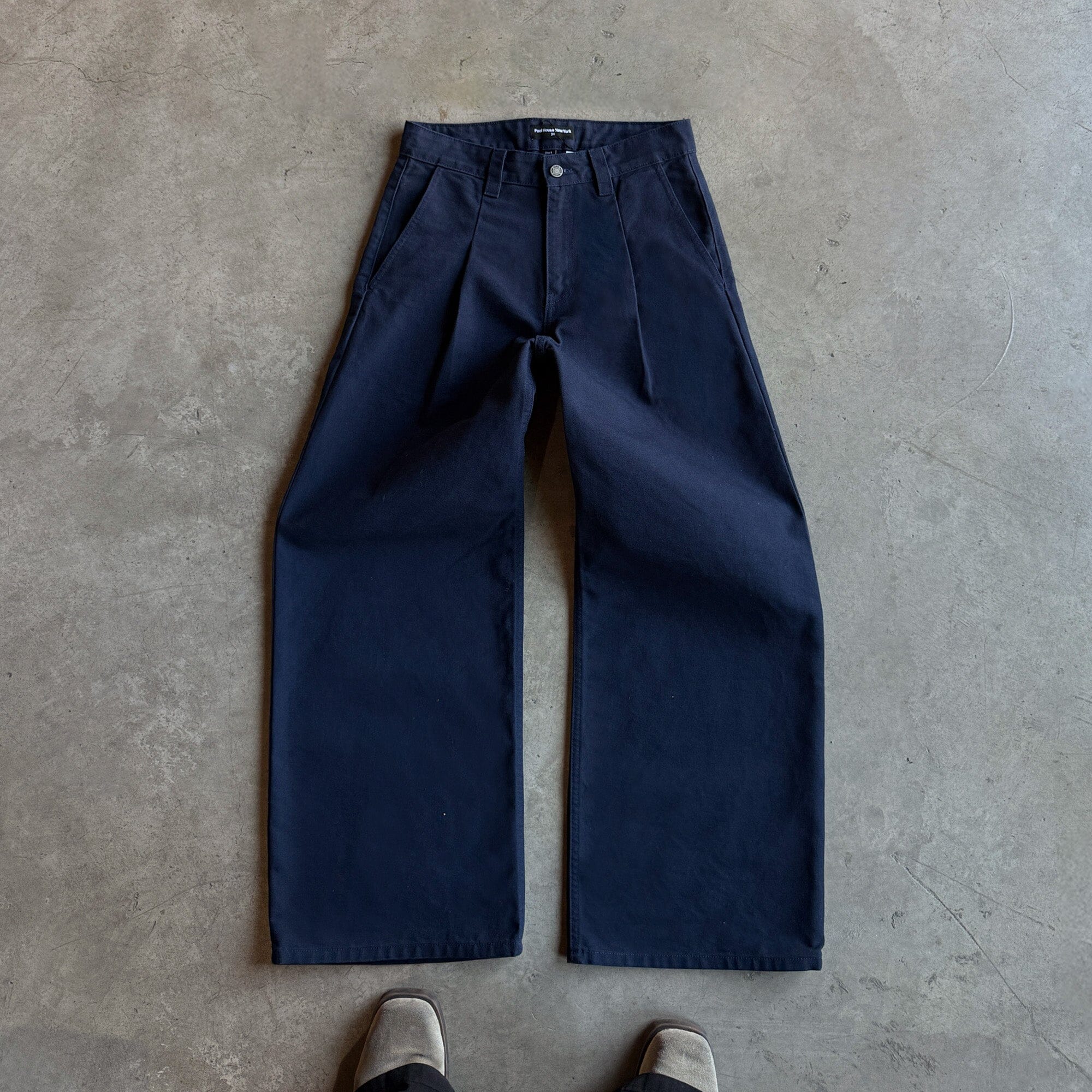Shibuya Pleated Pants | Baggy, Wide-Leg Dark Navy 