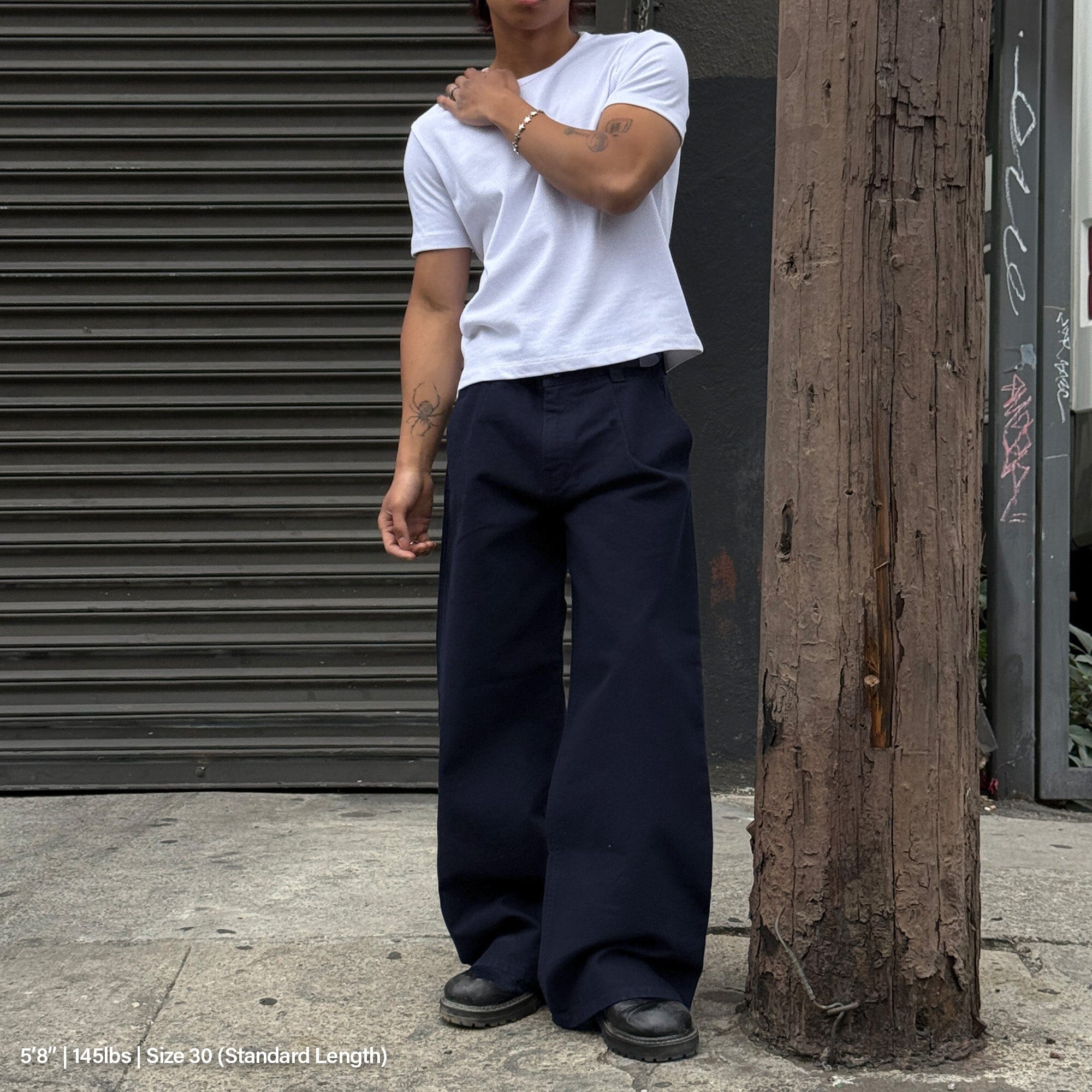 Shibuya Pleated Pants | Baggy, Wide-Leg Dark Navy 