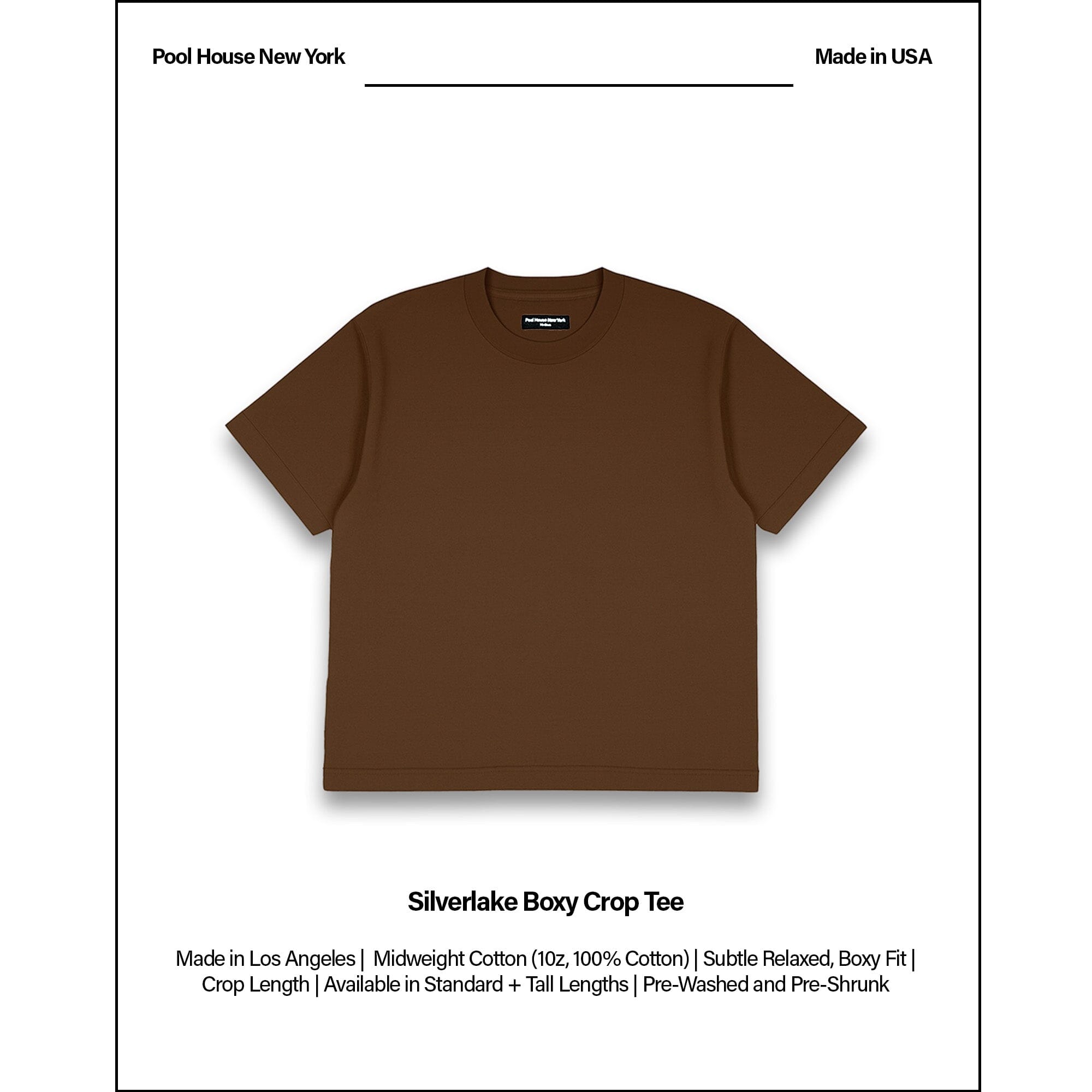 Silverlake Crop Tee II T-Shirt Chocolate Brown 
