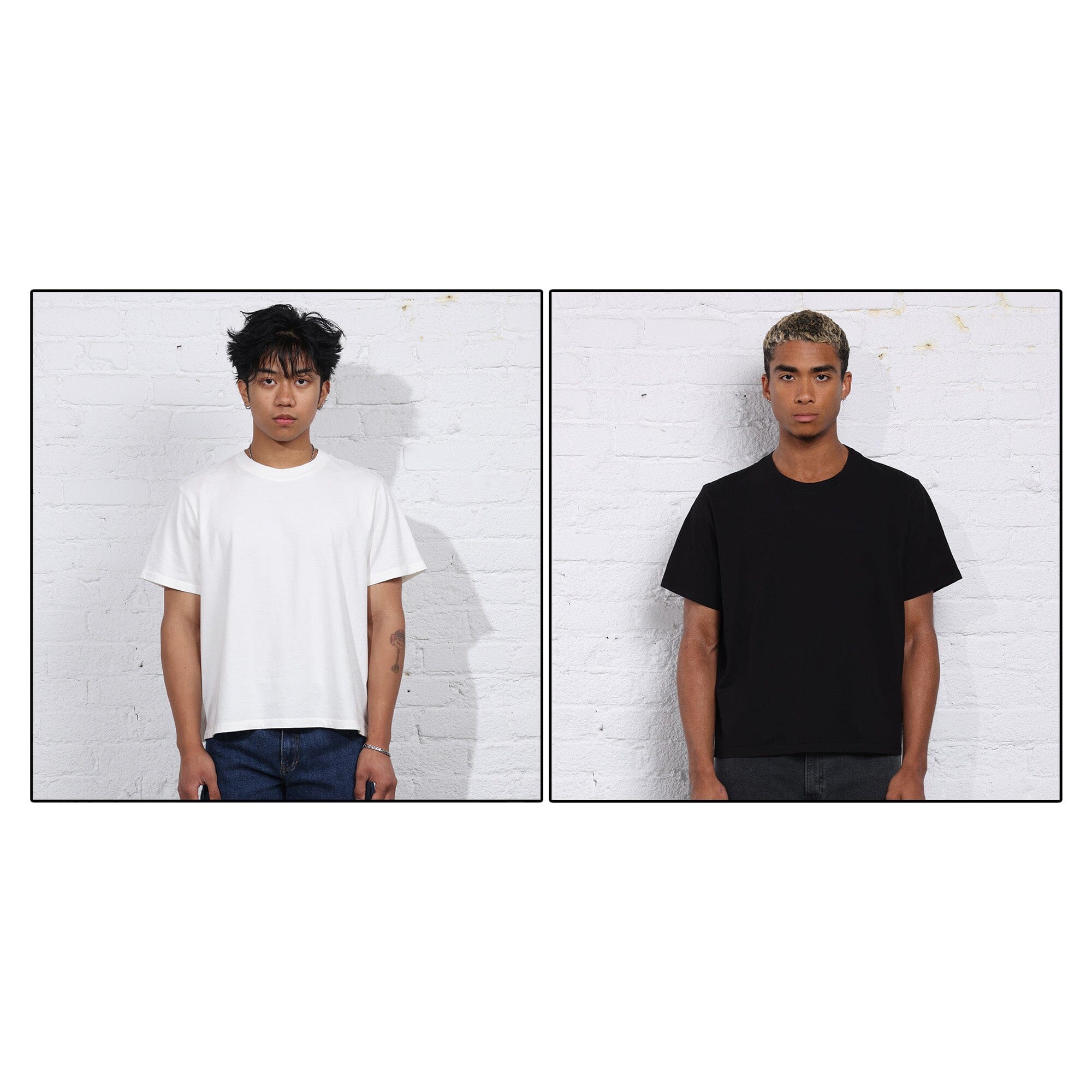 2-Pack | The Silverlake Crop Tee II T-Shirt Natural Off-White | Classic Black 