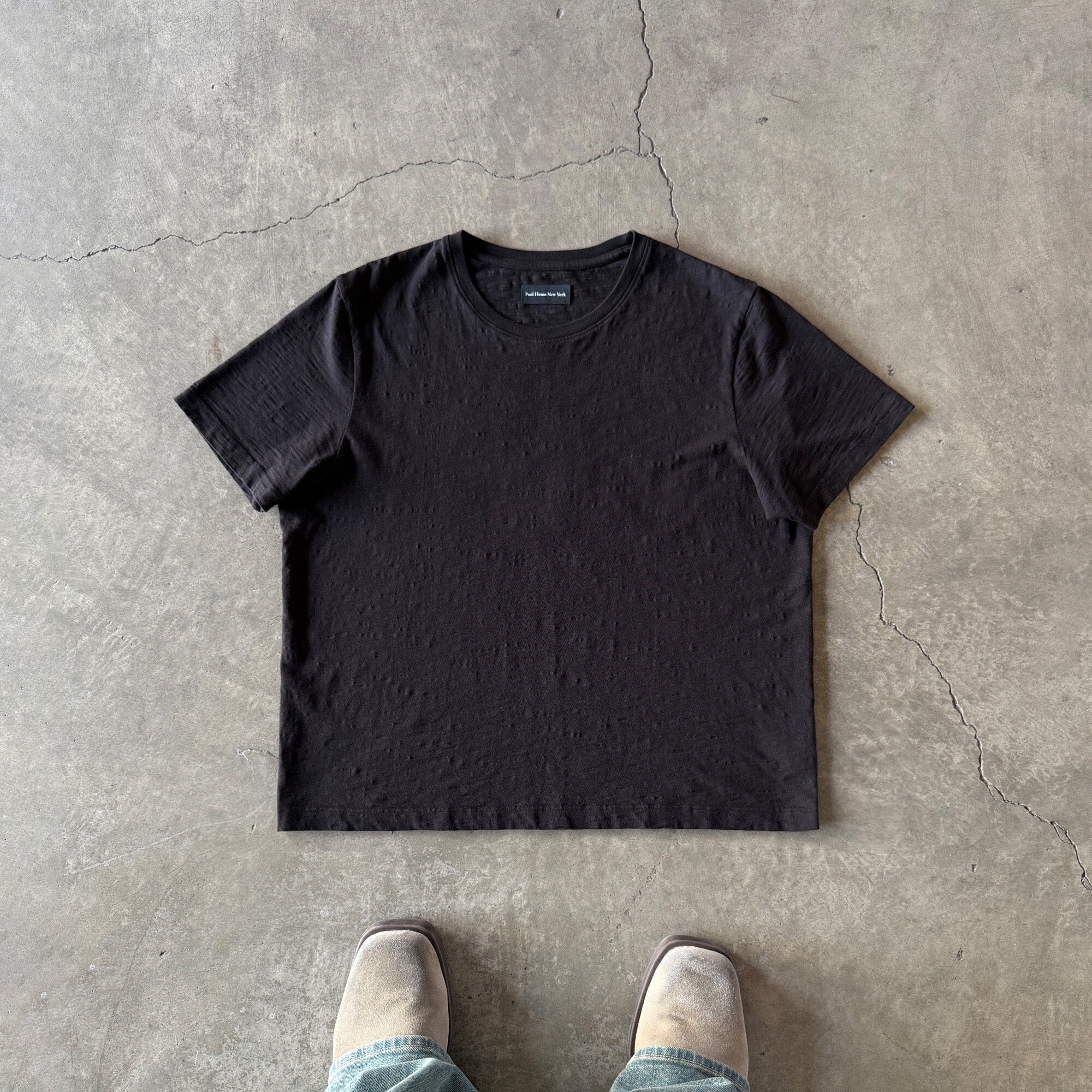 Los Feliz Crop Muscle Tee II | Slub T-Shirt Classic Black (Slub) 