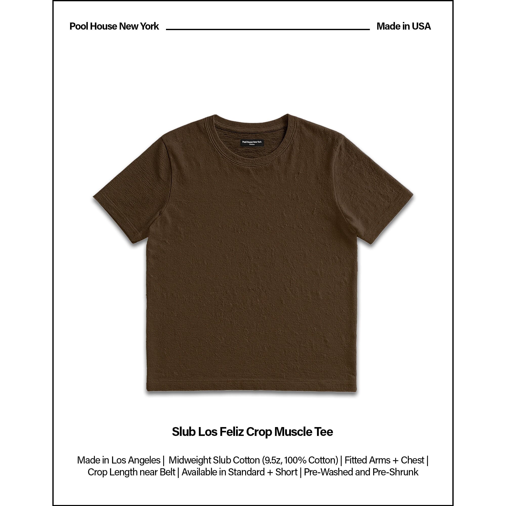 Los Feliz Crop Muscle Tee II | Slub T-Shirt Chocolate Brown (Slub) 