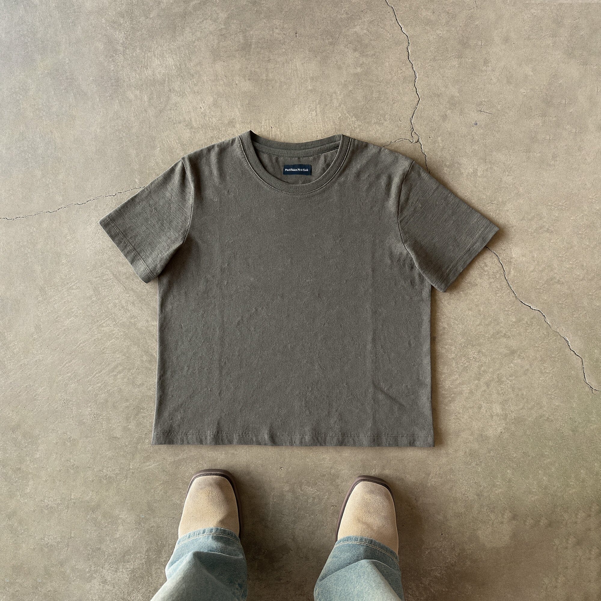 Los Feliz Crop Muscle Tee II | Slub T-Shirt Stone Grey (Slub) 