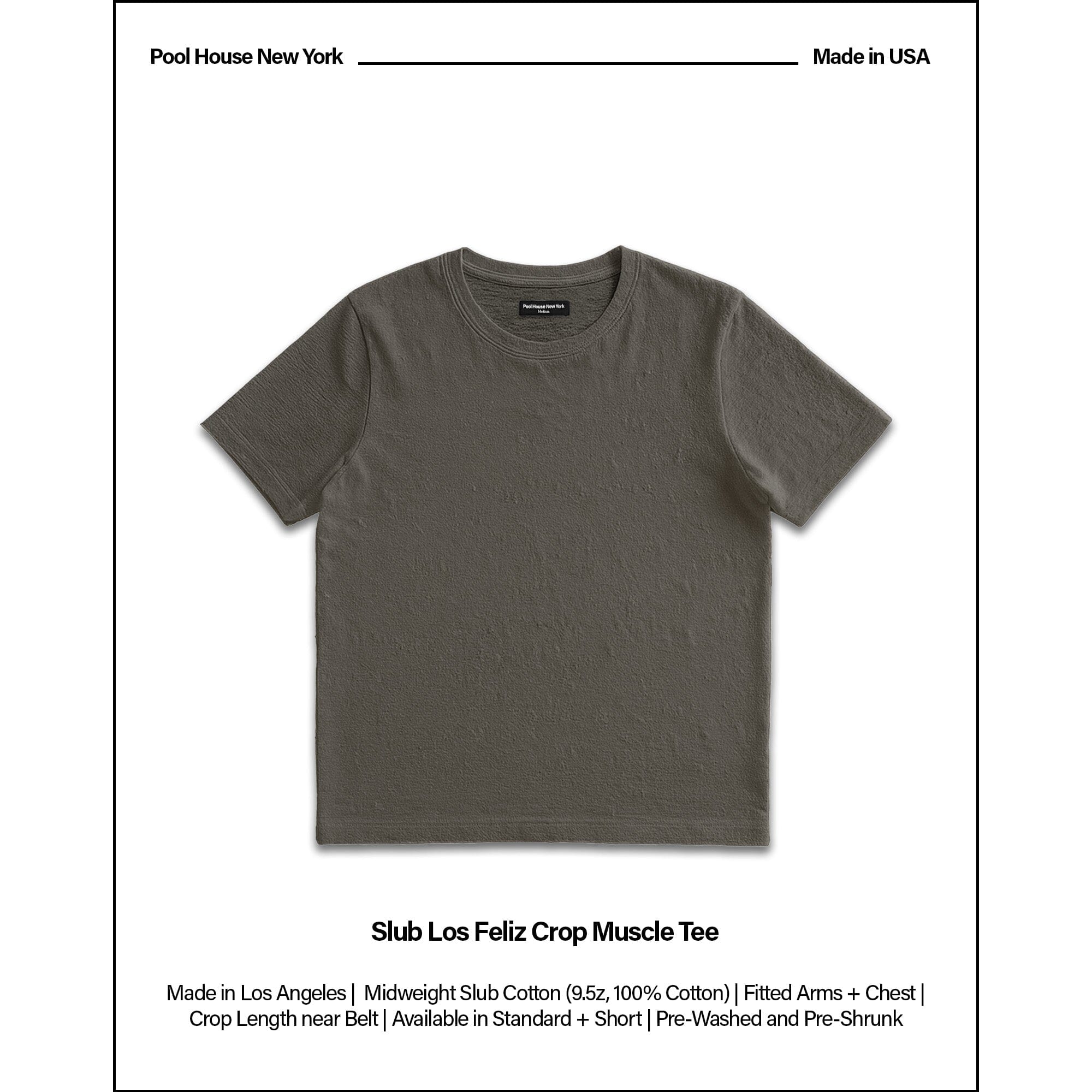 Los Feliz Crop Muscle Tee II | Slub T-Shirt Stone Grey (Slub) 