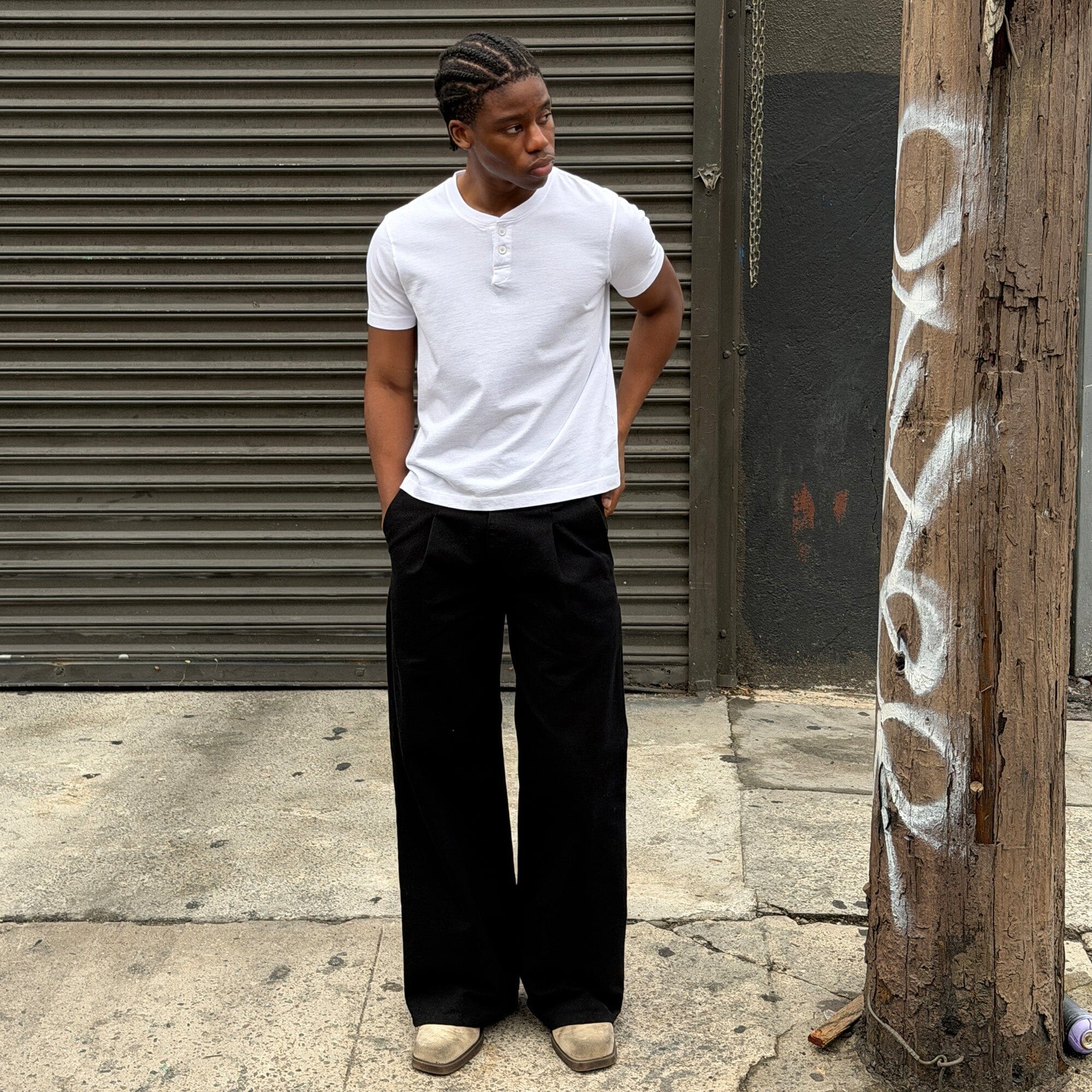 2-Pack | Los Feliz Crop Muscle Tee | Henley Short Sleeve T-Shirt Classic White | Classic Black 