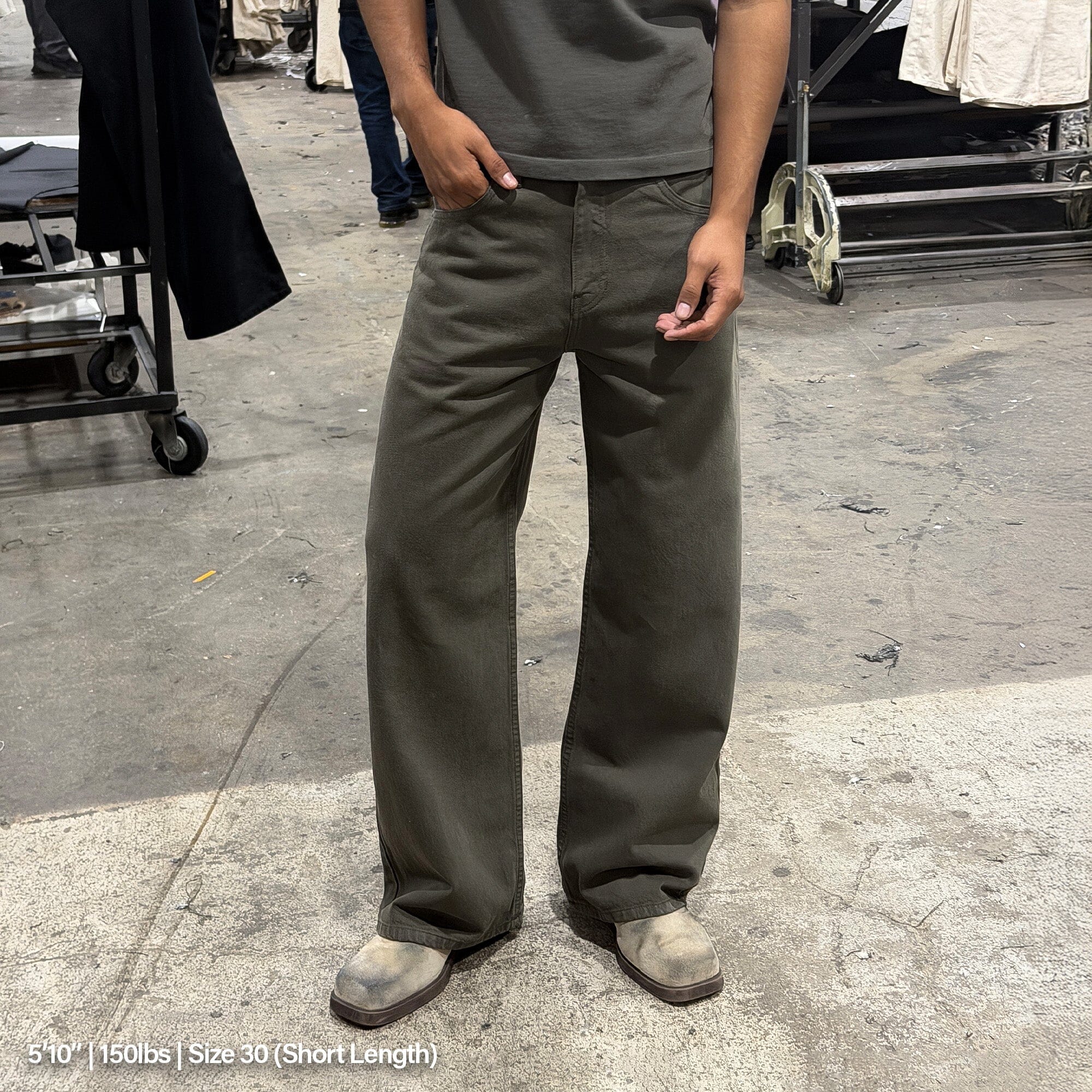 Tokyo Dad Jeans | Straight-Wide Leg Olive 