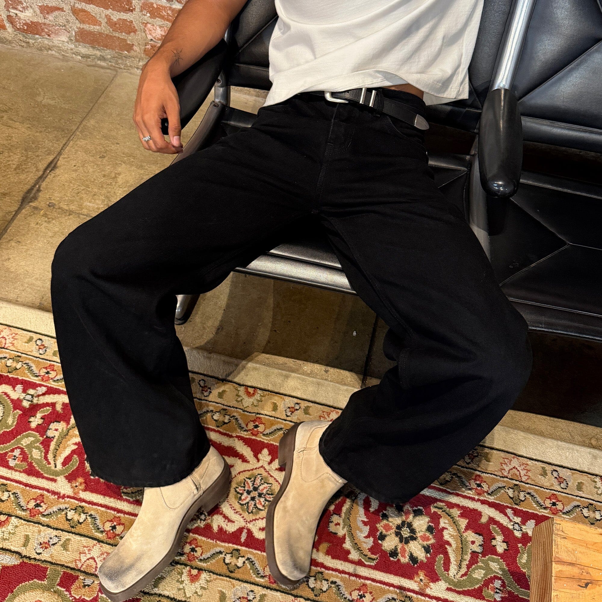 Tokyo Dad Jeans | Straight-Wide Leg Raw Black 