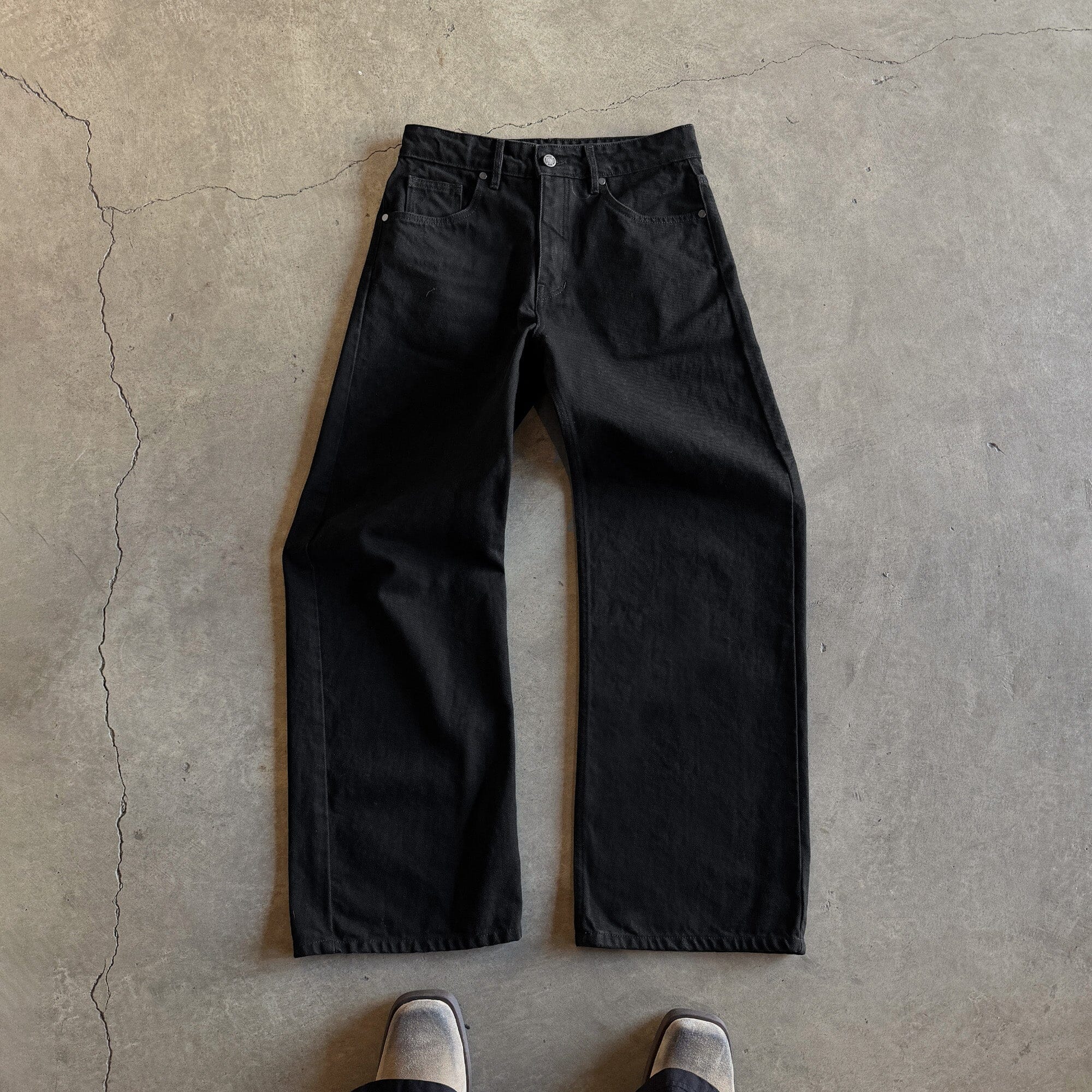 Tokyo Dad Jeans | Straight-Wide Leg Raw Black 