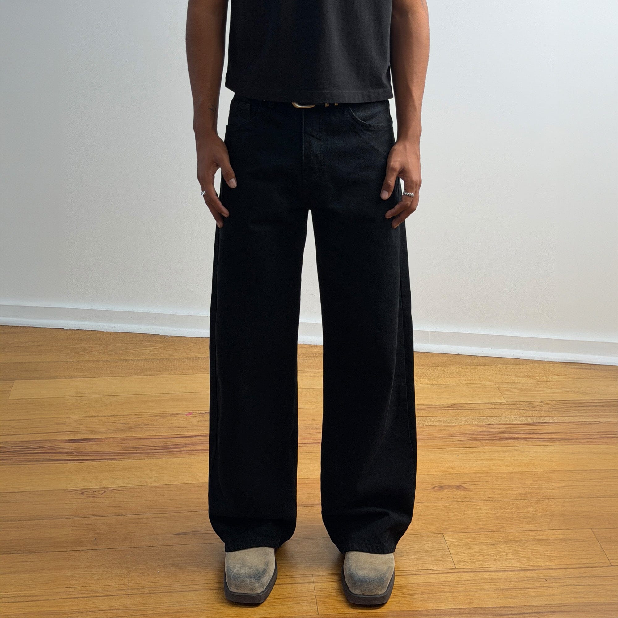 Tokyo Dad Jeans | Straight-Wide Leg Raw Black 