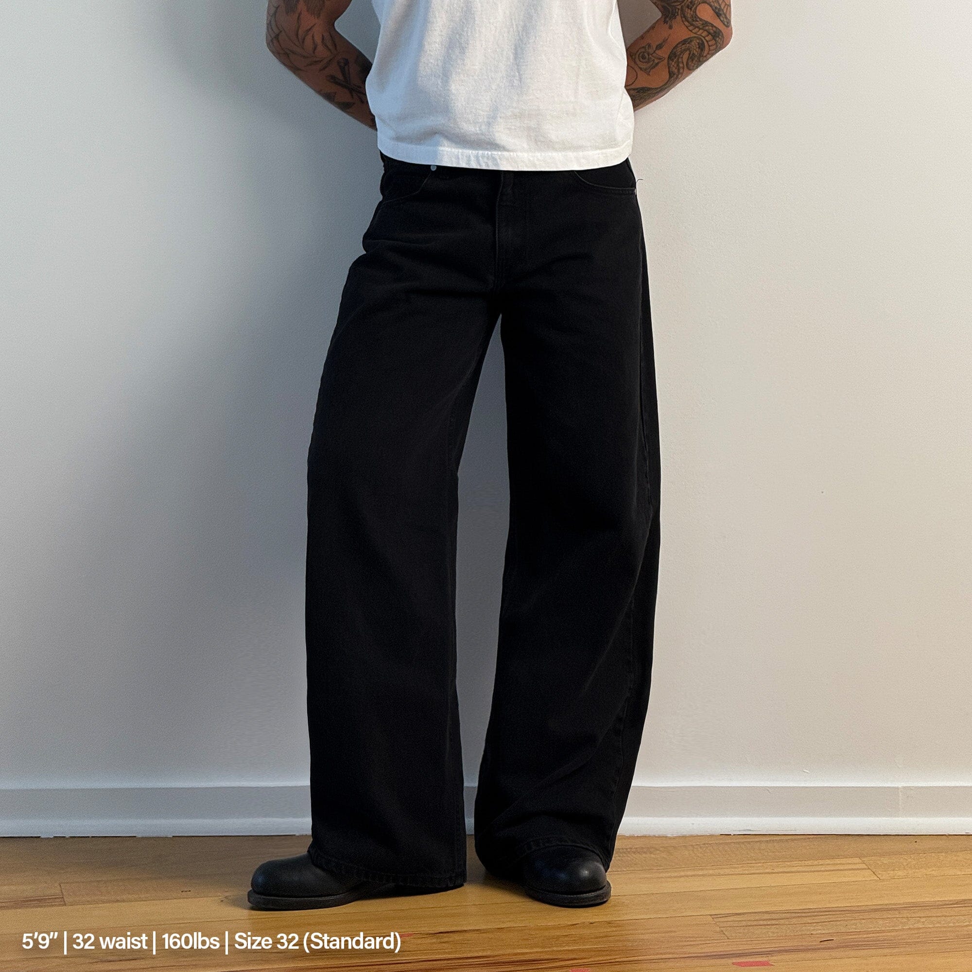 Tokyo Dad Jeans | Straight-Wide Leg Raw Black 