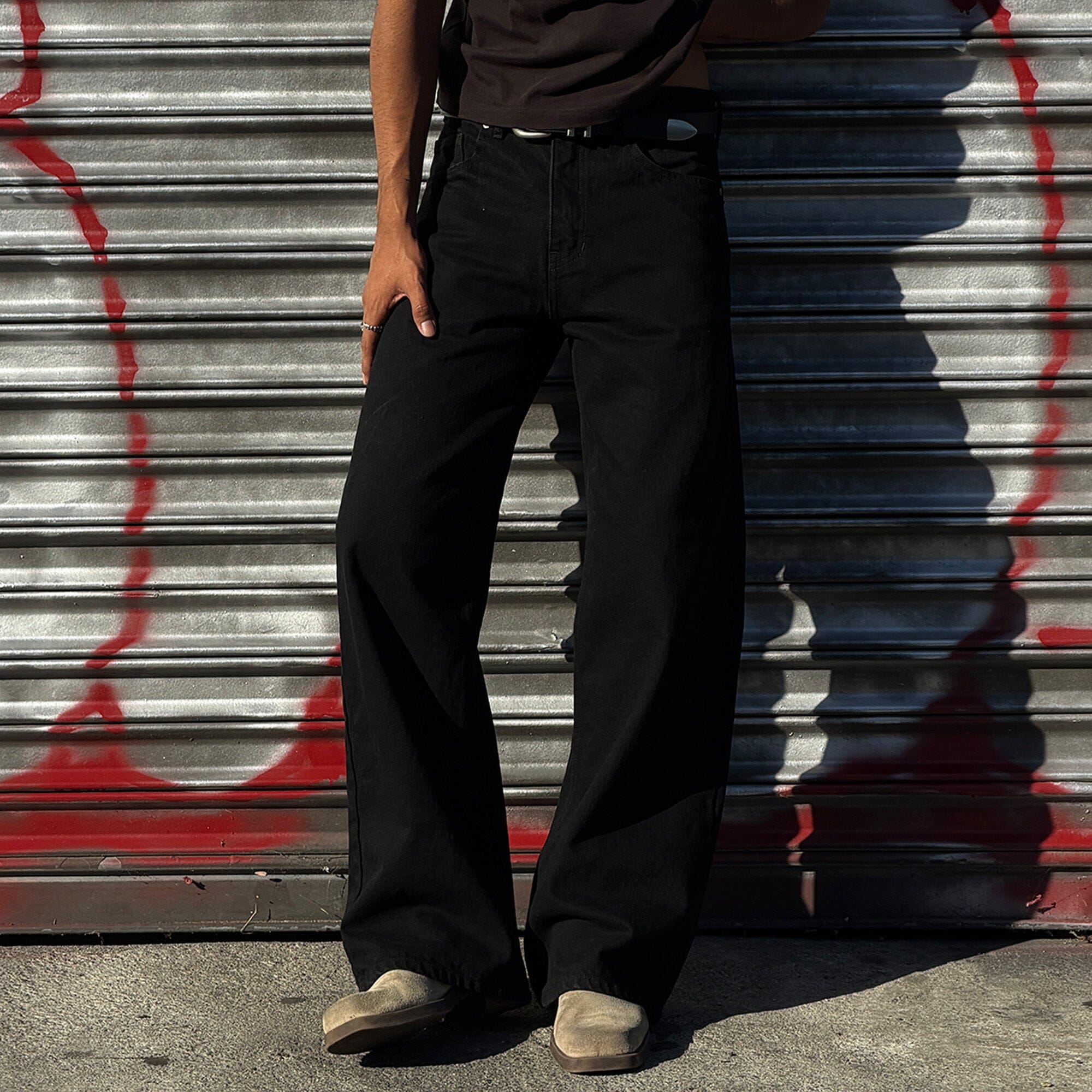 Tokyo Dad Jeans | Straight-Wide Leg Raw Black 