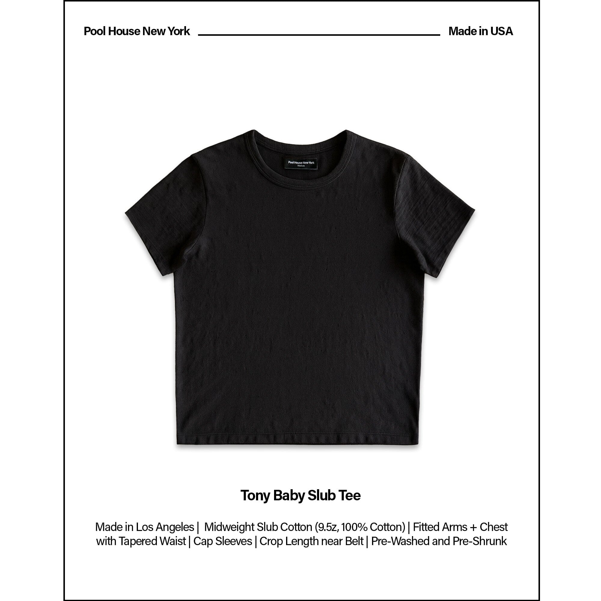 Tony Baby Tee | Slub | Mens T-Shirt Classic Black 