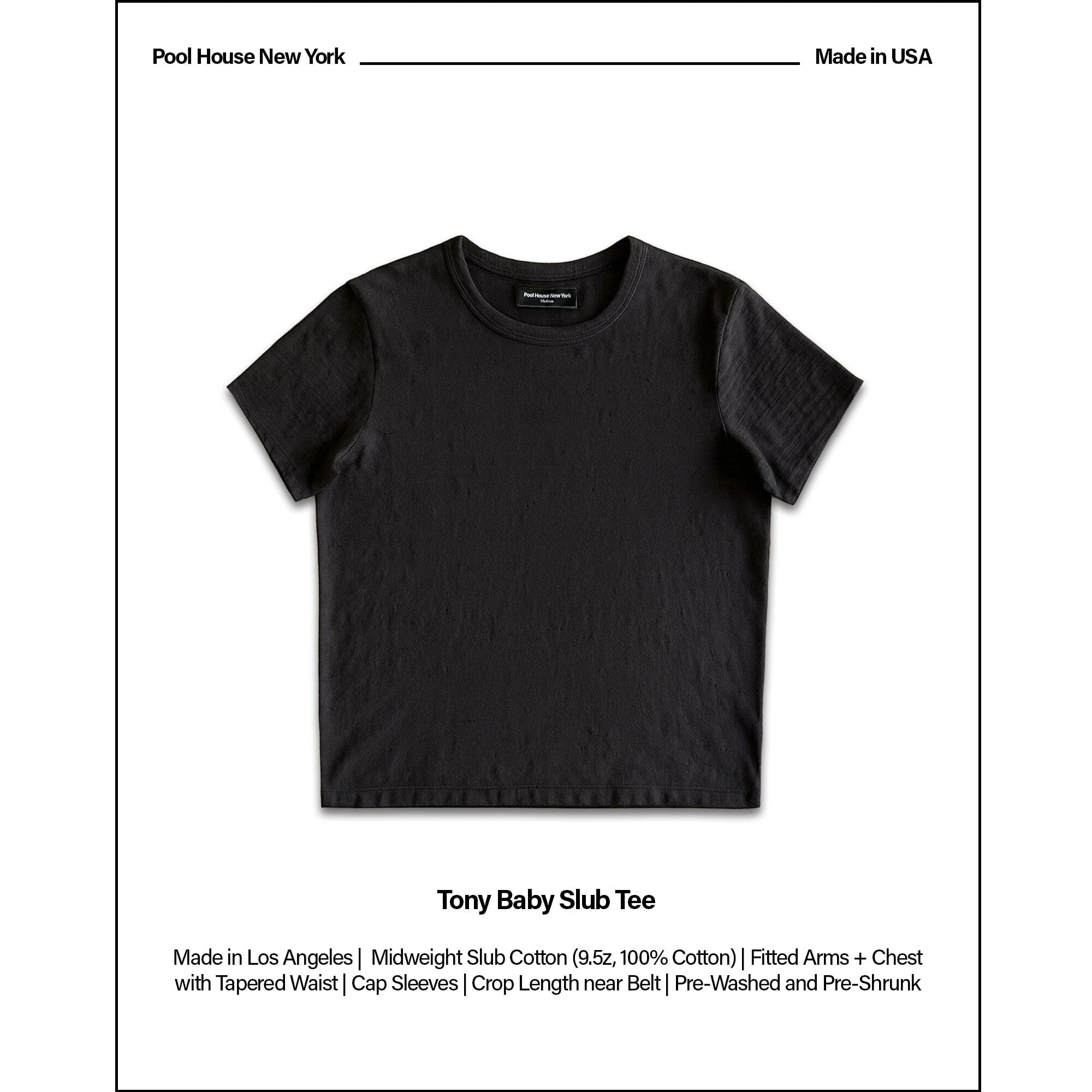 Tony Baby Tee | Slub | Mens T-Shirt Vintage Black 
