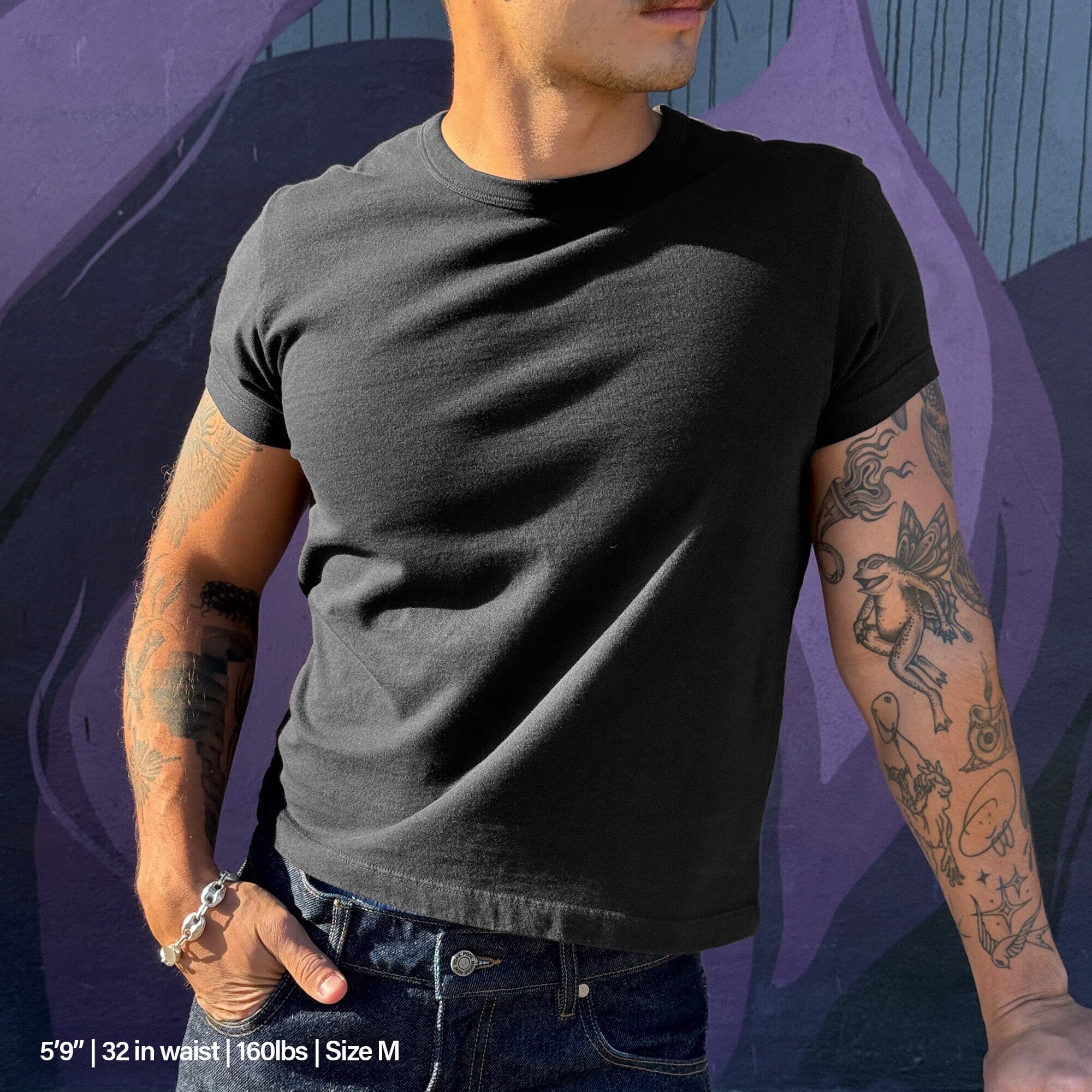 Tony Baby Tee | Men's T-Shirt Ash Black 
