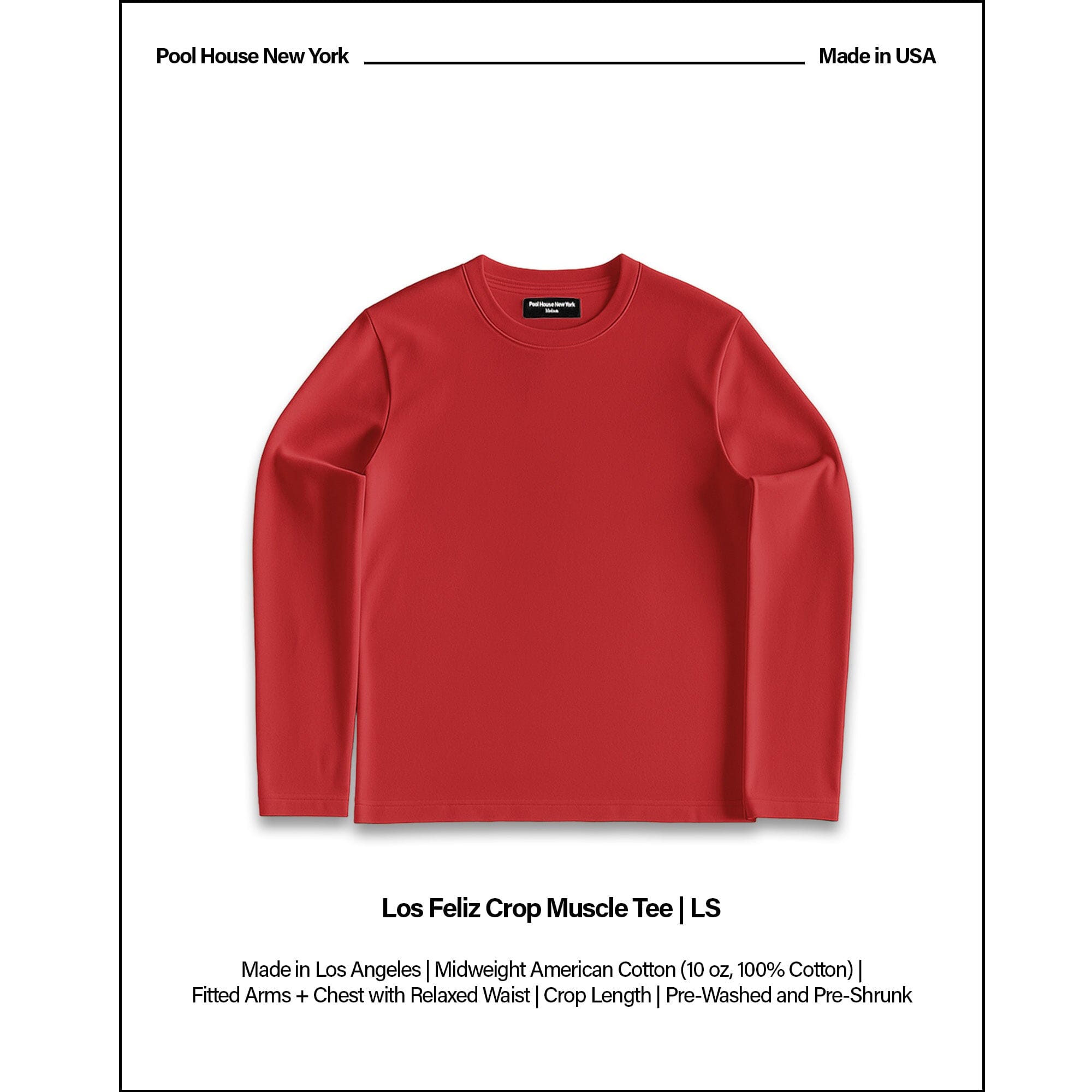 Los Feliz Crop Muscle Tee II | Long Sleeve T-Shirt PH Red 