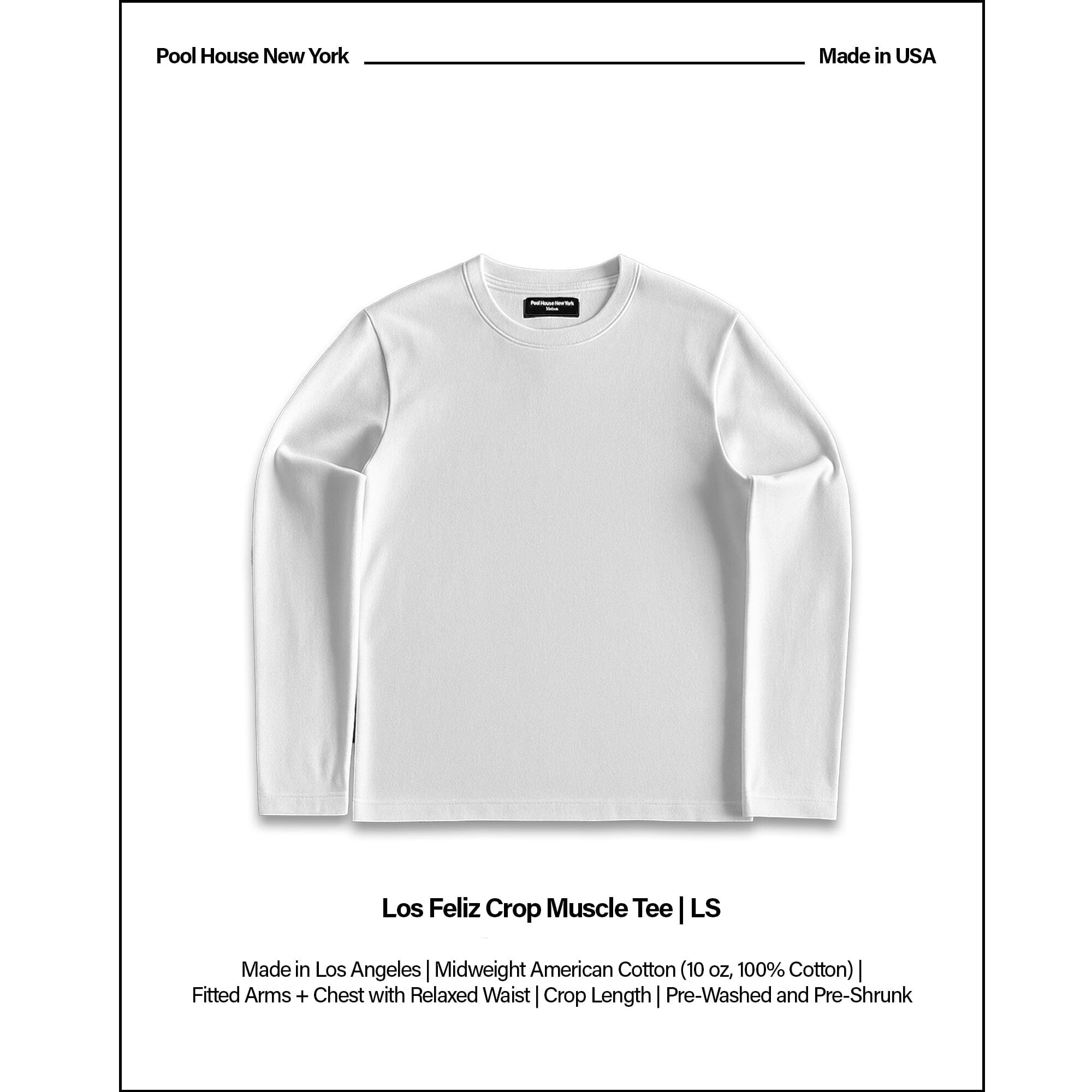 Los Feliz Crop Muscle Tee II | Long Sleeve T-Shirt Classic White 