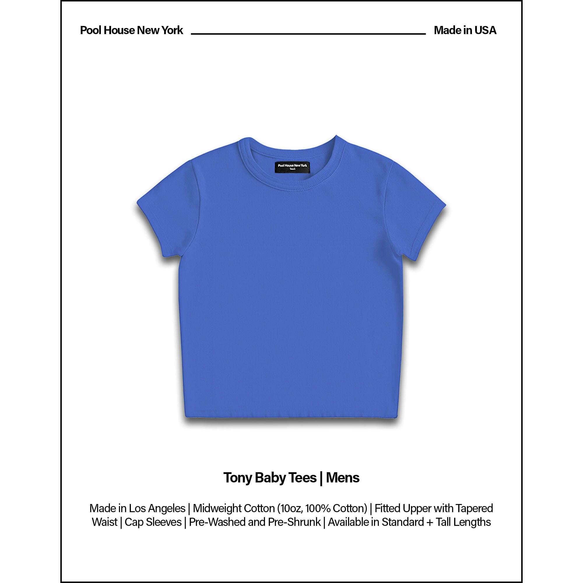 Tony Baby Tee | Mens T-Shirt Ash Blue 