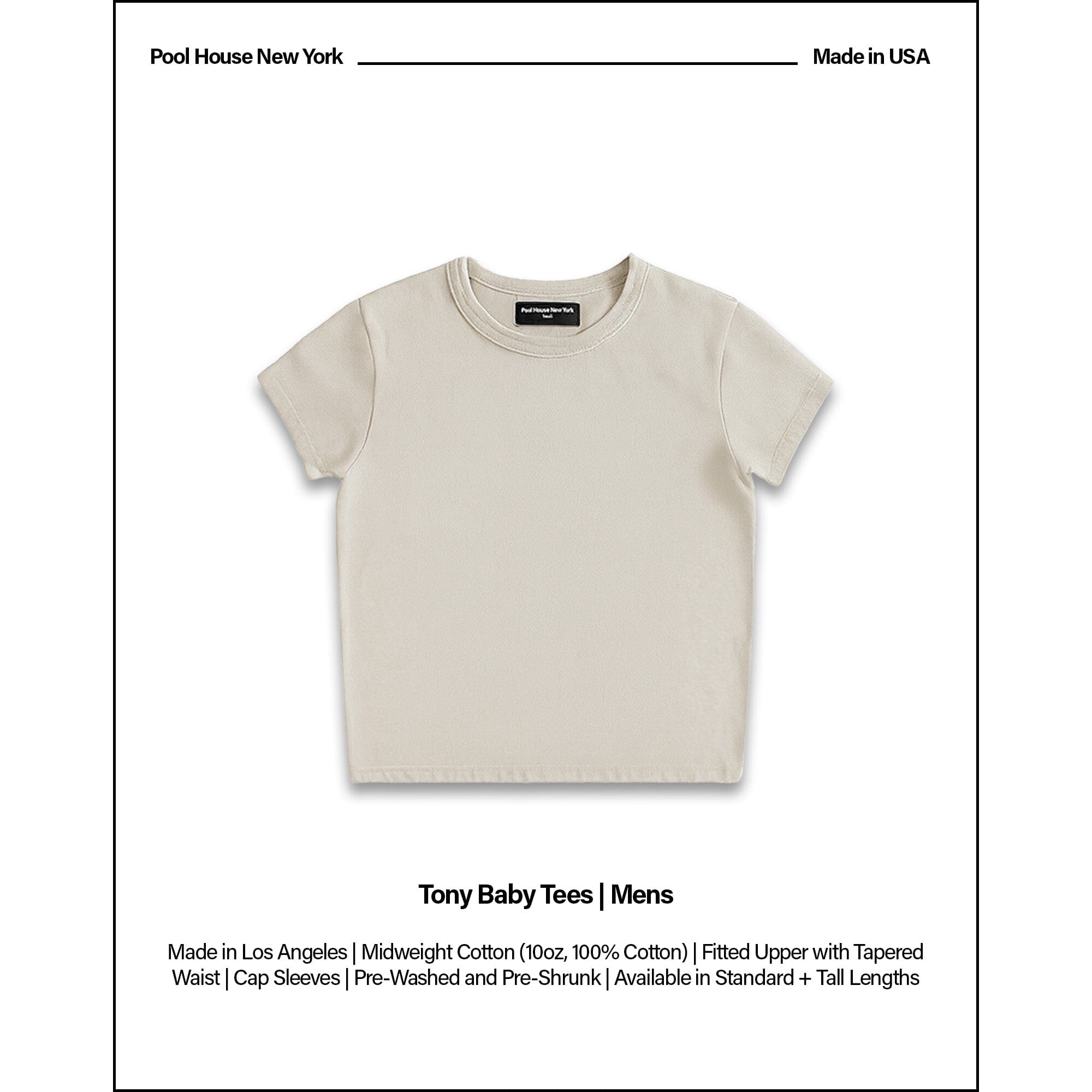 Tony Baby Tee | Mens T-Shirt Natural Cream 
