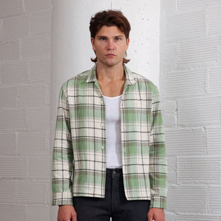 The Fairfax Half-Crop Overshirt | Made in USA Yoshiwa Green 