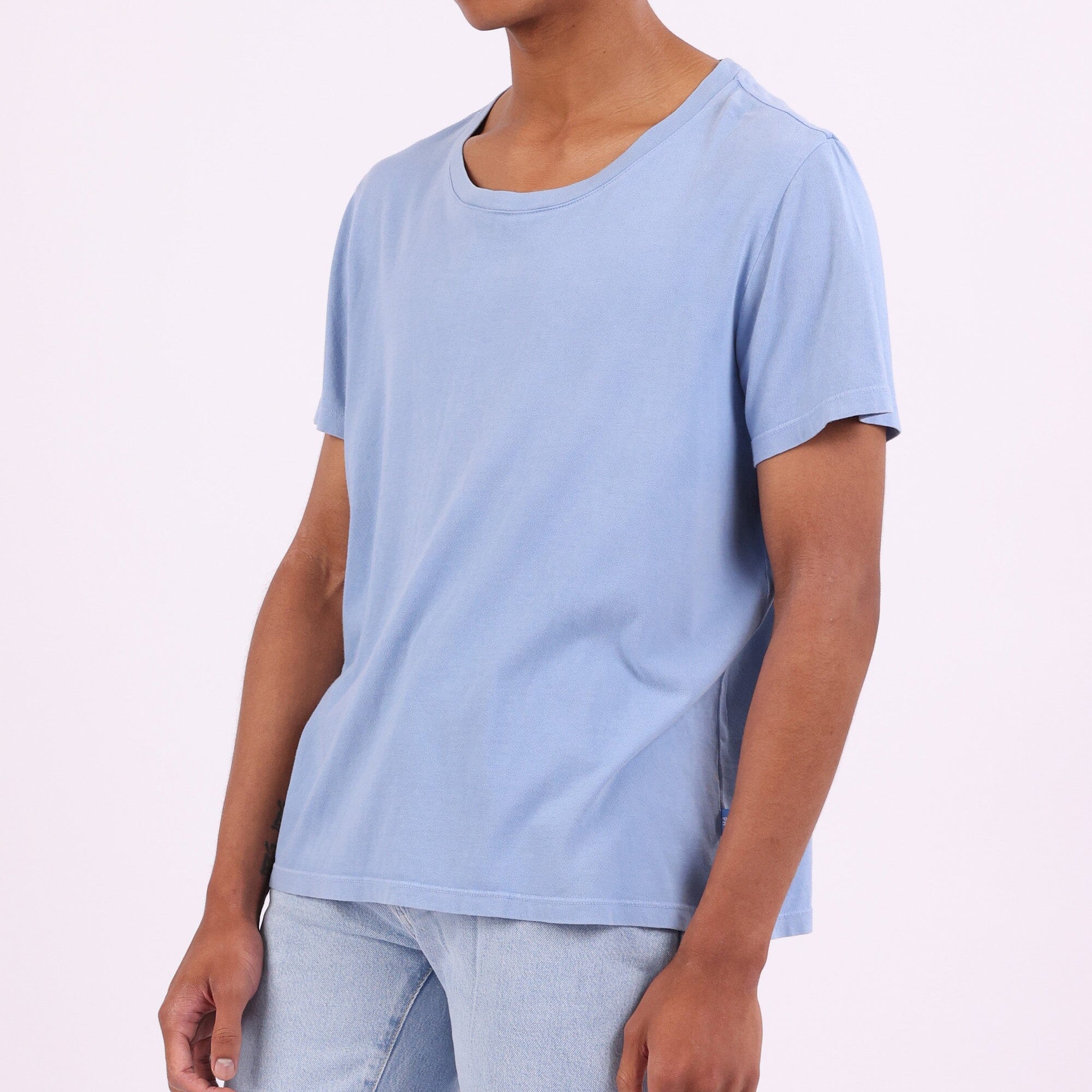 The Venice Half-Crop Tee T-Shirt Cornflower Blue 