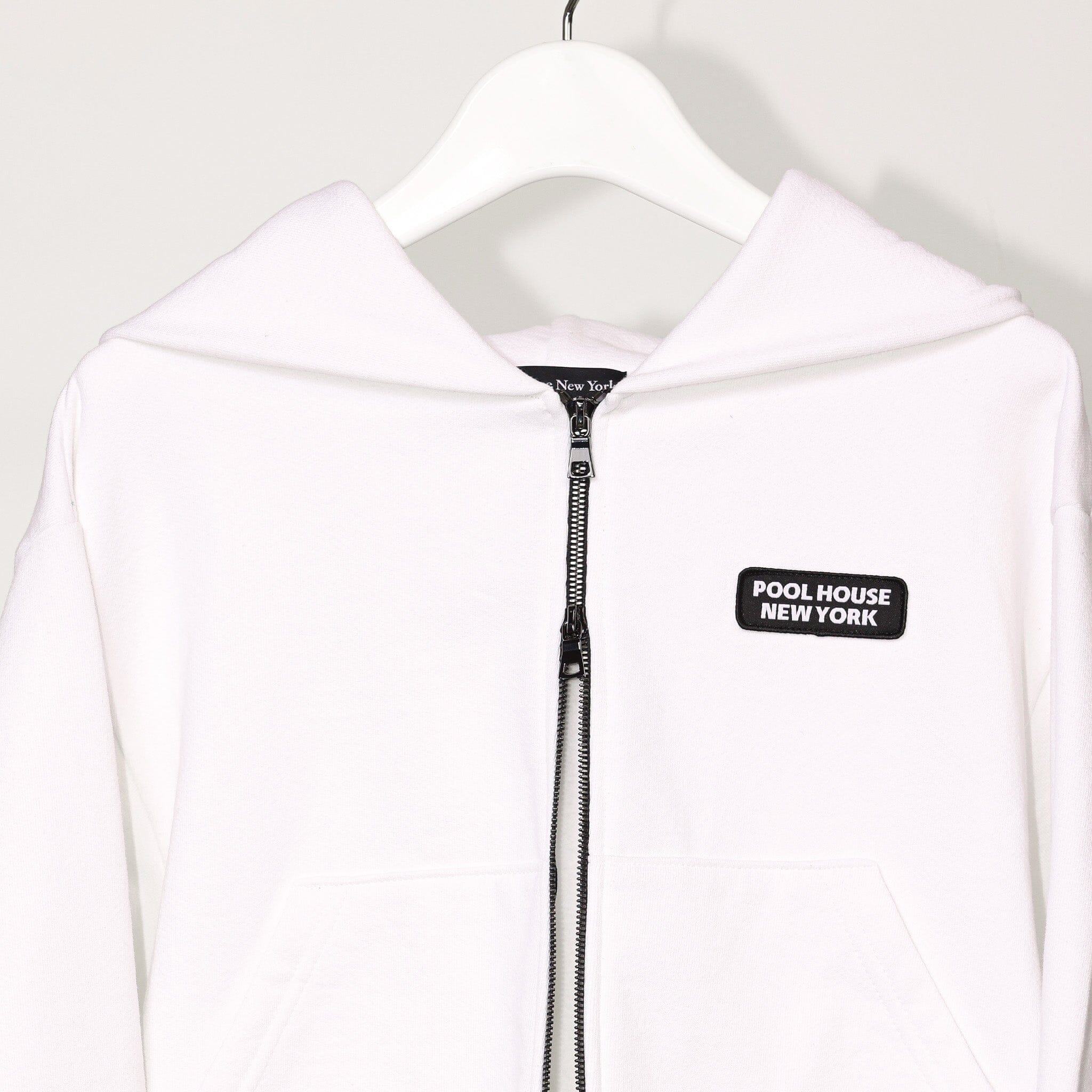 The Bleecker Cropped Double-Zip Hoodie Snow White 